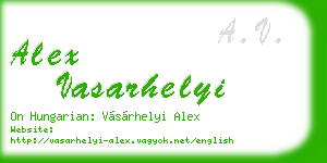 alex vasarhelyi business card