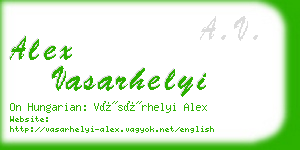 alex vasarhelyi business card